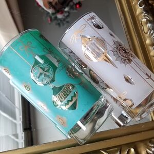 ❗Signed Fred Press and William Meier MCM Ornament Angel Drinking Glasses Set❗